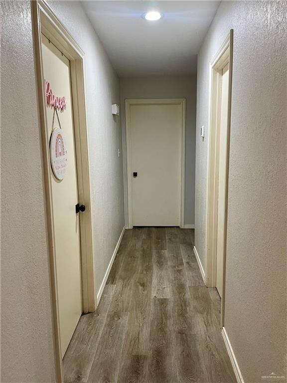 hallway featuring hardwood / wood-style flooring