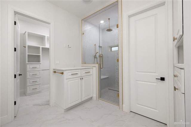 1313 Oriole Ave, Mcallen, TX 78504 - bathroom with a shower stall and marble finish floor