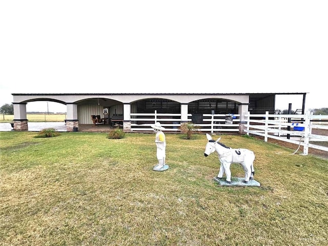 exterior space with an outbuilding