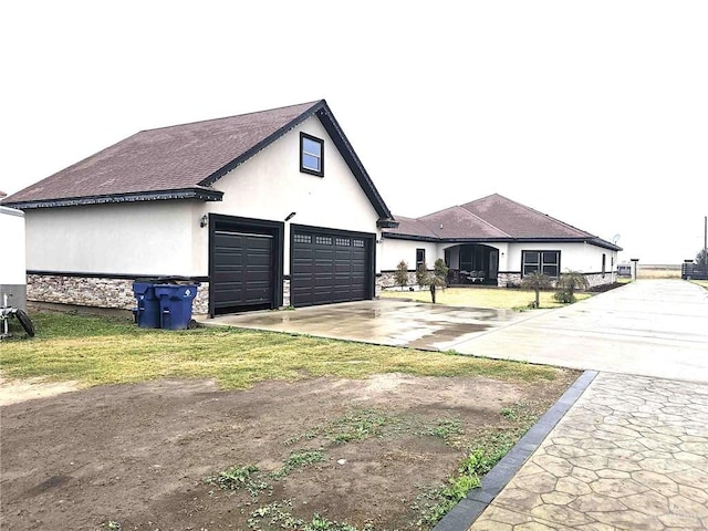 view of home's exterior featuring a garage