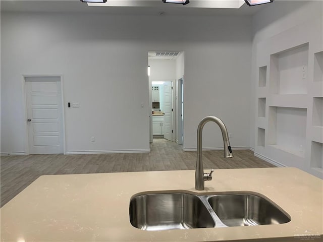 kitchen featuring hardwood / wood-style flooring and sink