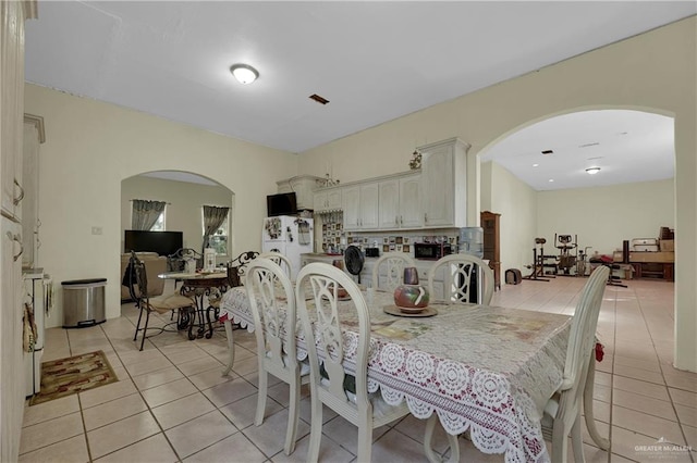 view of tiled dining area