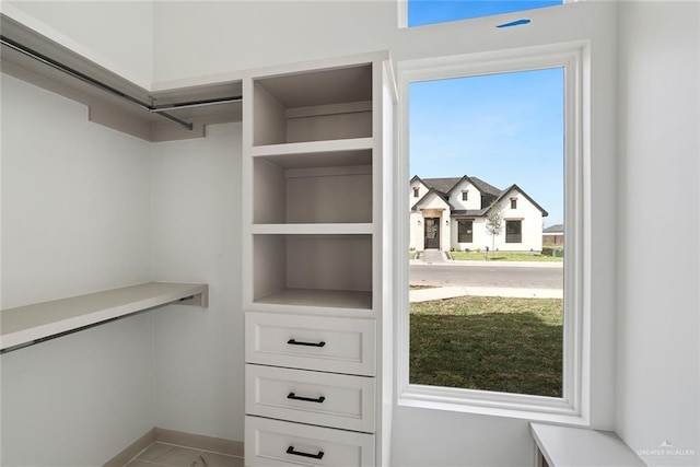 view of walk in closet