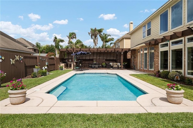 2800 San Ricardo St, Mission, TX 78572 - view of swimming pool featuring a pergola and a patio area