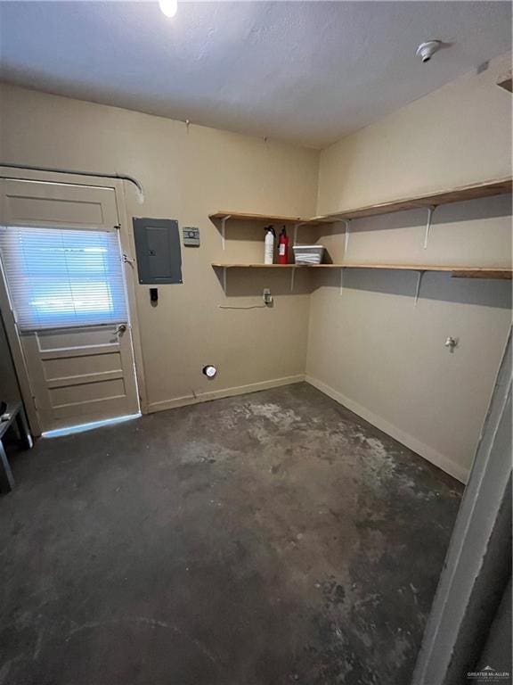 laundry area with electric panel