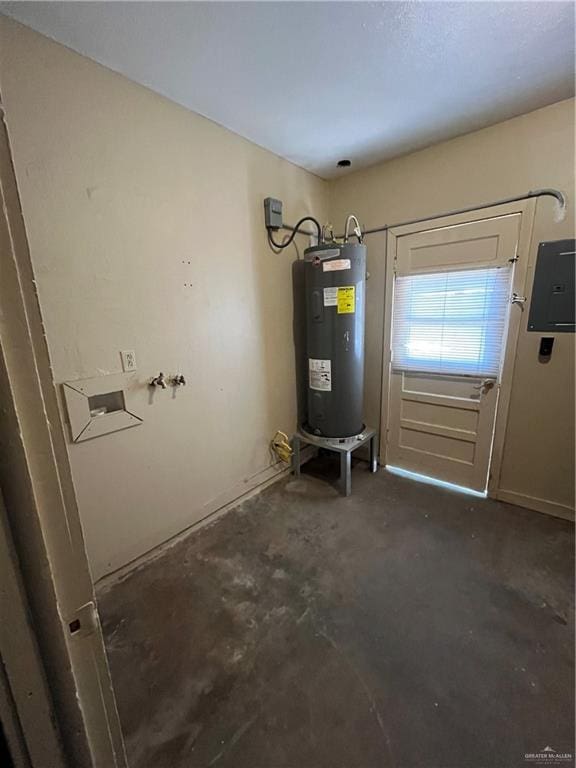 utilities with electric panel and water heater