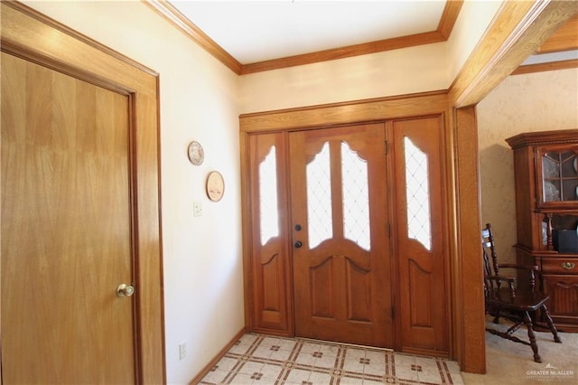 foyer entrance with ornamental molding