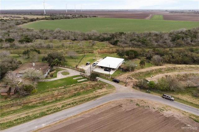 aerial view featuring a rural view