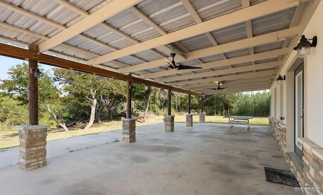 view of patio / terrace with ceiling fan