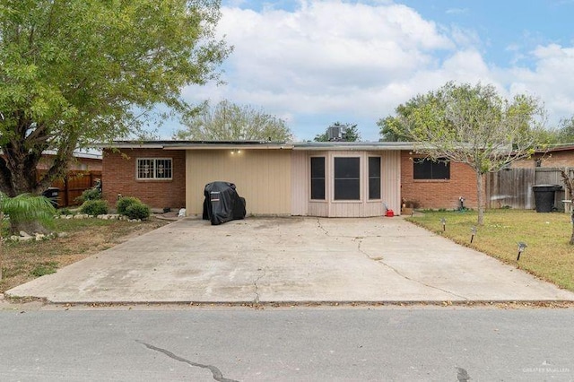 view of front of home with a front yard