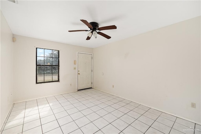 spare room featuring ceiling fan