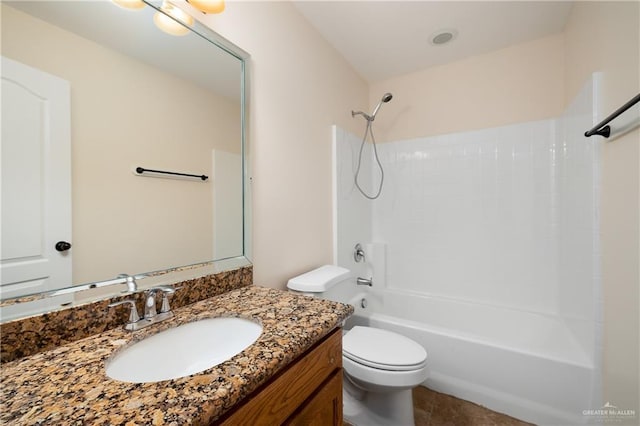 2002 Butkus Dr, Edinburg, TX 78542 - full bathroom with vanity, shower / tub combination, toilet, and tile patterned flooring
