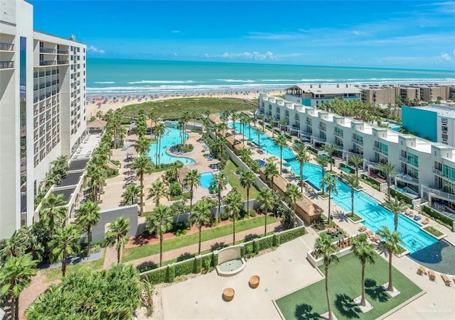 310A Padre Blvd Unit 2304, South Padre Island, TX 78597 - aerial view of a pool and a nearby body of water