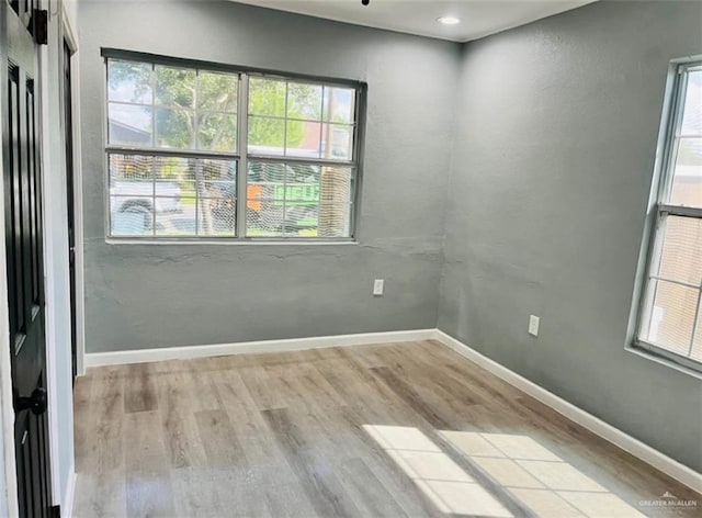 empty room featuring light hardwood / wood-style flooring