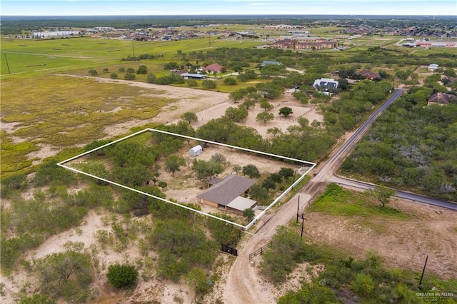 aerial view with a rural view