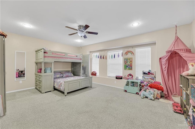 3613 Los Lagos Dr, Edinburg, TX 78542 - bedroom with carpet floors, ceiling fan, and baseboards