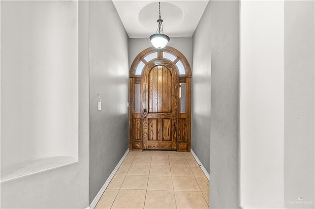 interior space with light tile patterned flooring