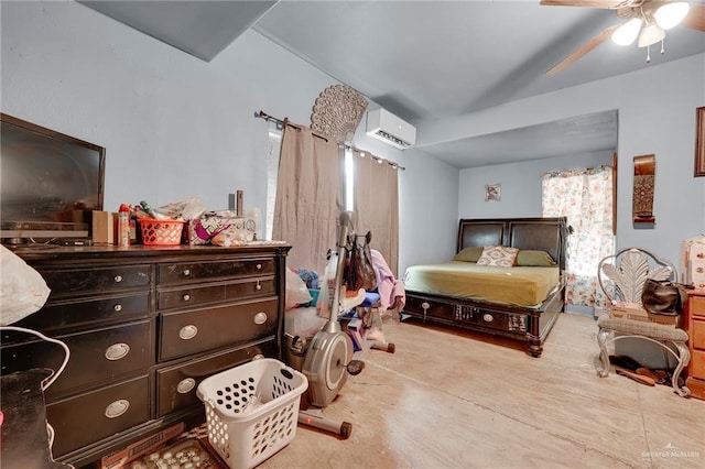 2304 Jose De La Cruz Rd, Mission, TX 78574 - bedroom featuring a wall unit AC and ceiling fan