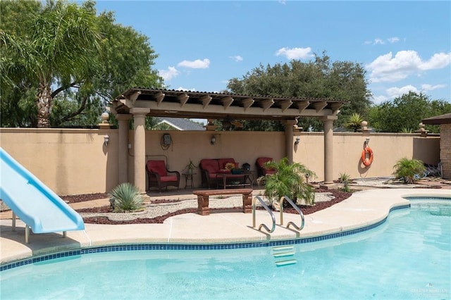 2820 Joan Dr, Edinburg, TX 78541 - view of swimming pool featuring a patio and a water slide