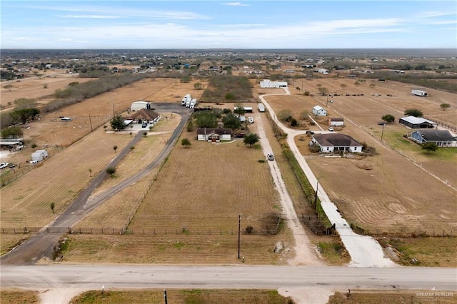 bird's eye view with a rural view