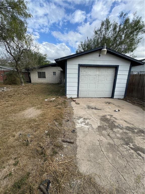 view of garage