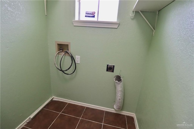 113 W Garfield Ave, San Juan, TX 78589 - laundry room with hookup for a washing machine, hookup for an electric dryer, and dark tile patterned floors