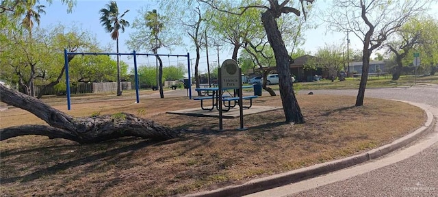 view of property's community featuring playground community