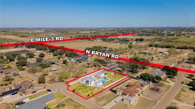 4004 Persimmon Dr, Palmhurst, TX 78573 - aerial view of property's location featuring property parcel outlined