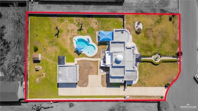 4004 Persimmon Dr, Palmhurst, TX 78573 - view of property location with a pool and property parcel outlined