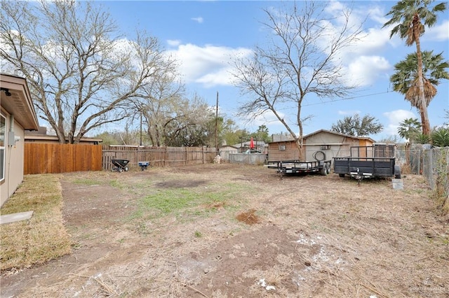 view of yard featuring a fenced backyard