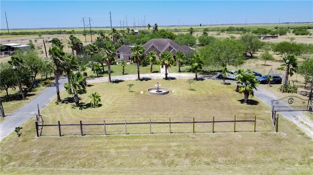 bird's eye view with a rural view