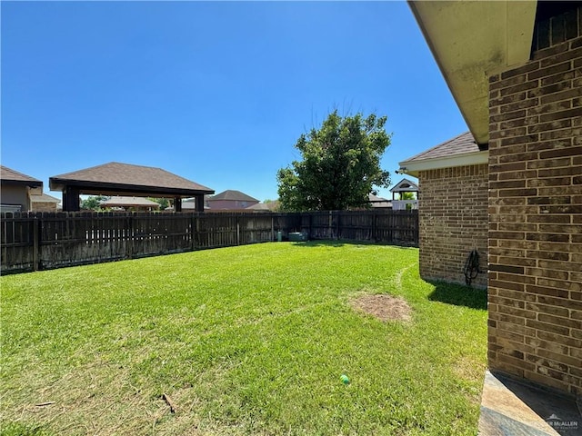 view of yard featuring a gazebo