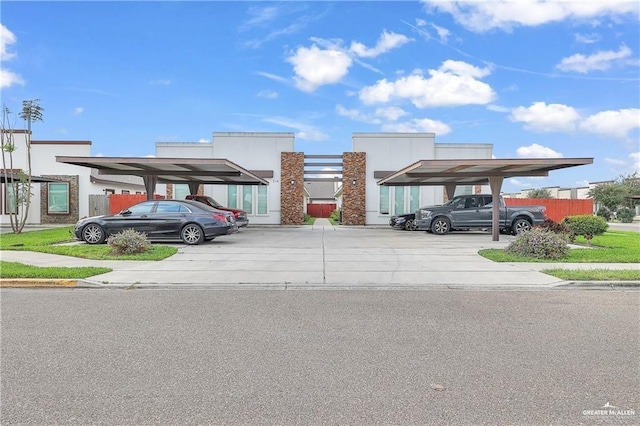 view of covered parking lot