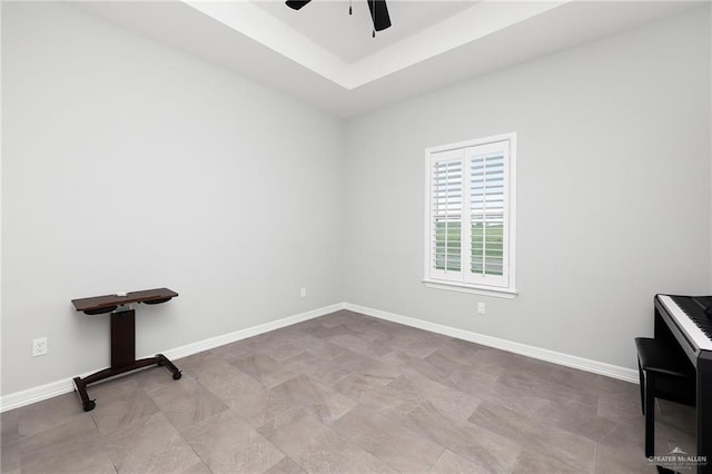 2413 S Cartier Dr, Edinburg, TX 78542 - spare room with ceiling fan and a raised ceiling