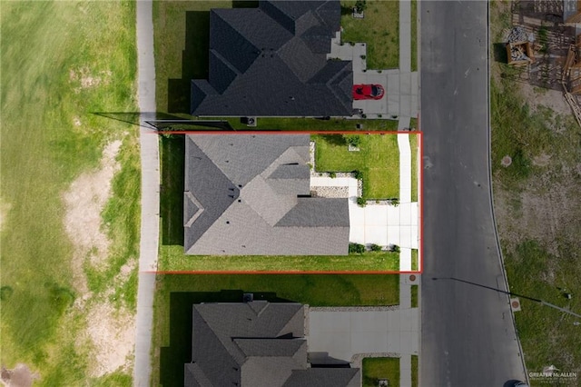2413 S Cartier Dr, Edinburg, TX 78542 - aerial view of property and surrounding area featuring property boundaries highlighted