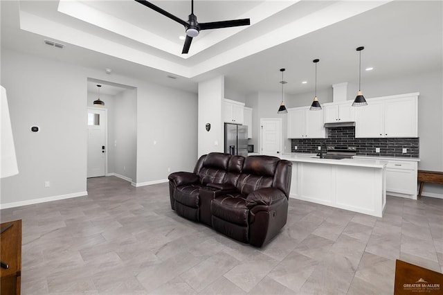 2413 S Cartier Dr, Edinburg, TX 78542 - living room with ceiling fan and recessed lighting