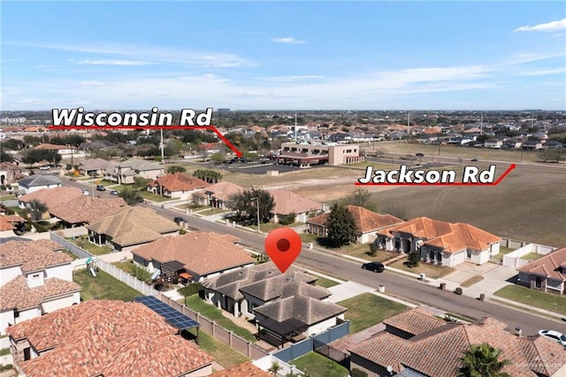 bird's eye view featuring a residential view
