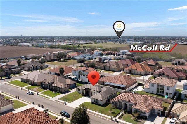 bird's eye view with a residential view