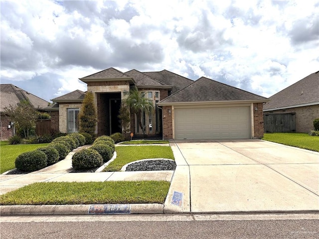 view of front of house with a garage