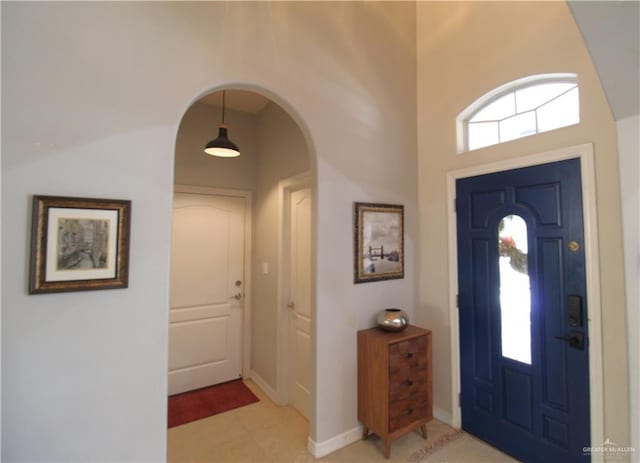 view of tiled entrance foyer