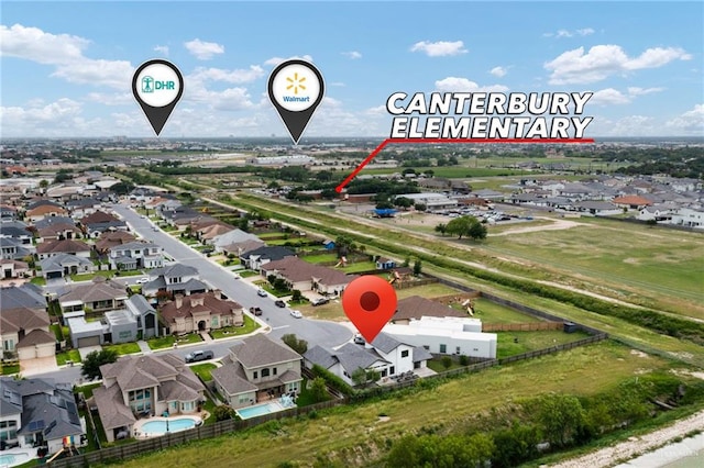 aerial perspective of suburban area