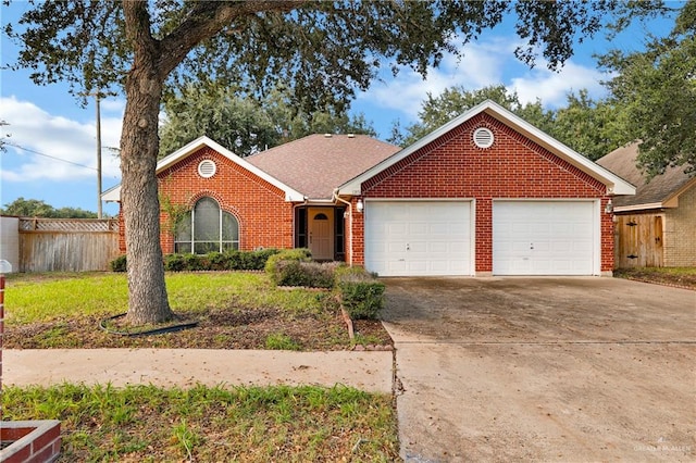 view of front facade with a garage