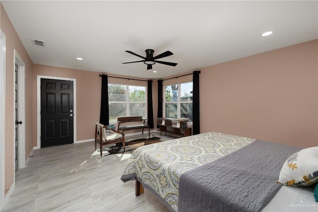 bedroom with ceiling fan