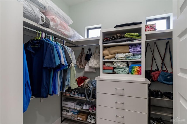 view of walk in closet