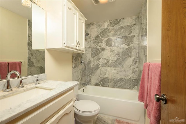 26086 Rabb Rd, La Feria, TX 78559 - bathroom with vanity, shower / bath combination, and toilet