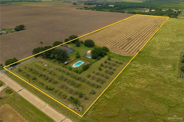 26086 Rabb Rd, La Feria, TX 78559 - view of rural area featuring property boundaries highlighted and large plots for crops