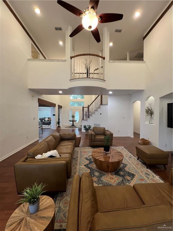 community lobby with visible vents and stairway