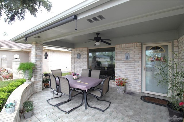 view of patio / terrace with ceiling fan