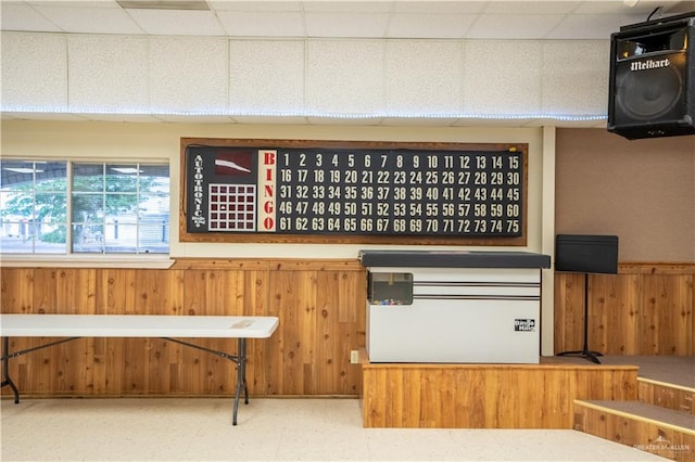 interior space with wood walls