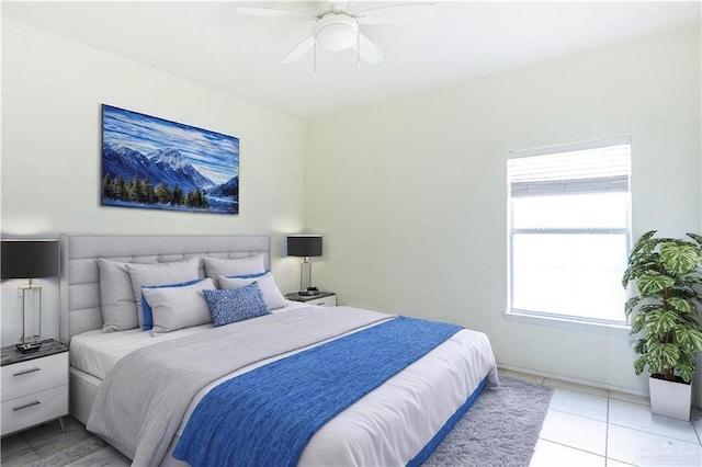 3004 San Federico Rd, Mission, TX 78572 - bedroom featuring light tile patterned flooring and a ceiling fan